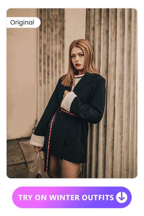 girl in 5 different winter outfit look generated by Vivid AI